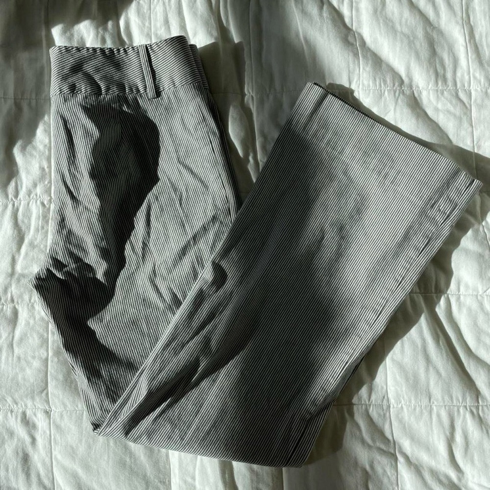 Kurve Grey and White Striped Wide Leg Pants - 4